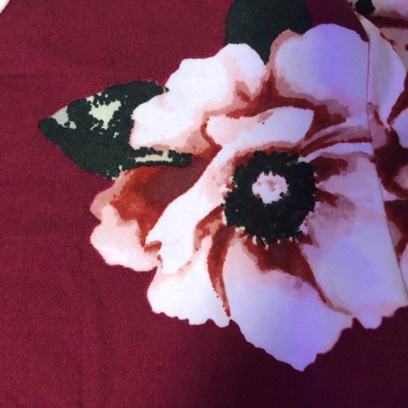 Floral burgundy knit top - Picture 5 of 5